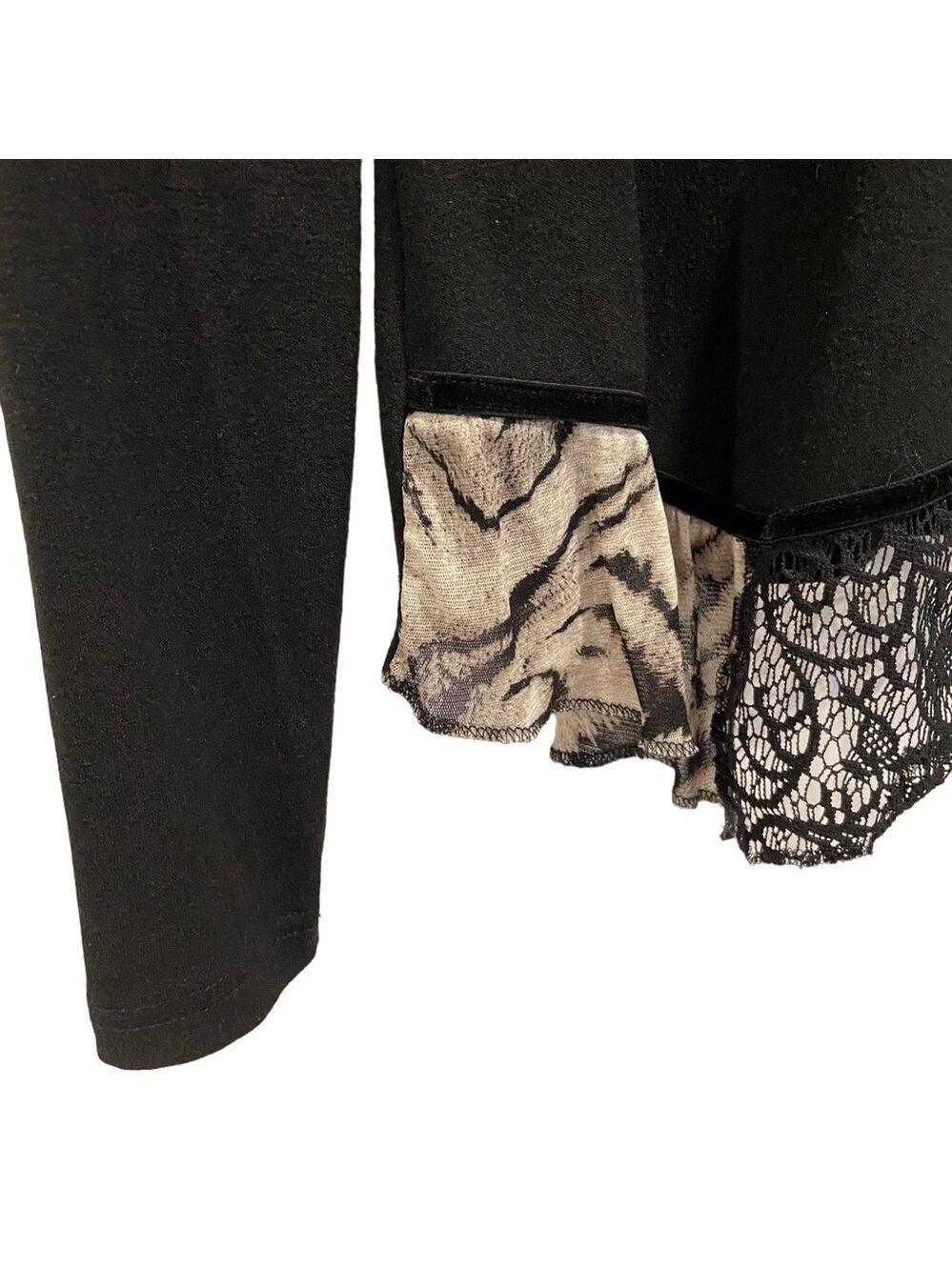 Joseph Ribkoff top blouse long sleeves asymmetric lace embellished animal size 4 - Picture 5 of 13